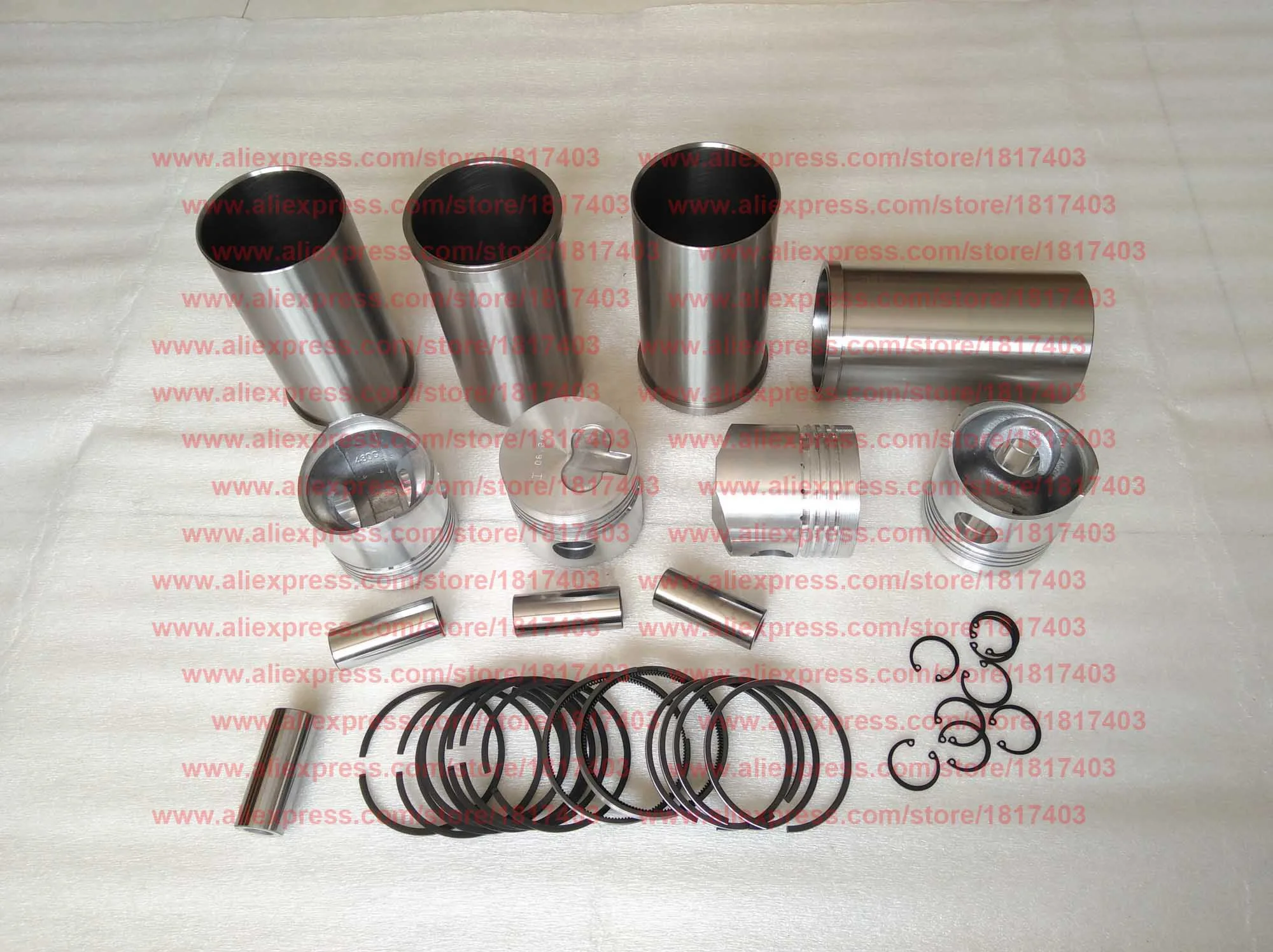 Yangdong Y480G-04005 Piston + Y480G-01003 Cylinder Sleeve + Y480G-040011 Piston Ring, Y480T / Y480G Swirl Chamber Engine Parts
