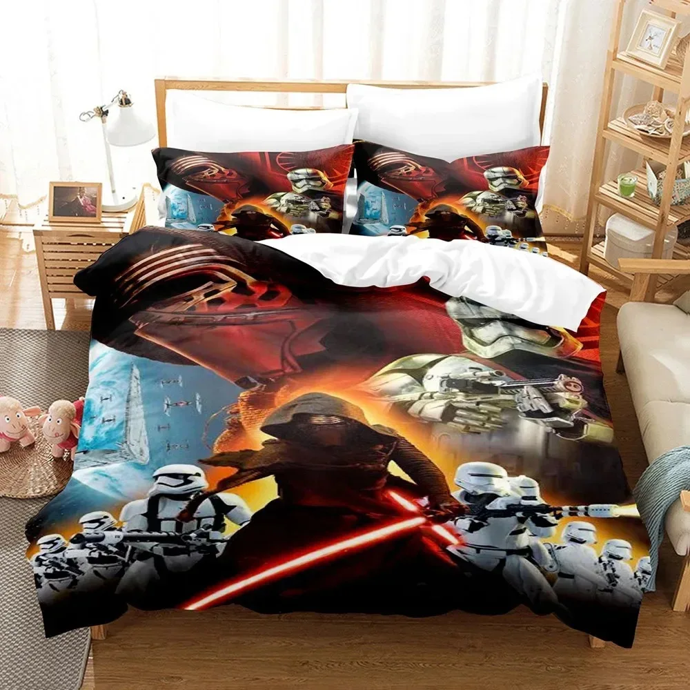 

3PCS Single-sided Fashion Exquisite Anime Yoda Printed Comforter Bedding Sets Comfortable Bedspreads Comforter Duvet KingBedding