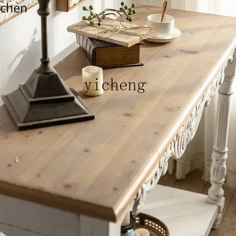 

Entryway Console Table Solid Wood Entryway Wall-Mounted Storage Table Decorative Table Vintage