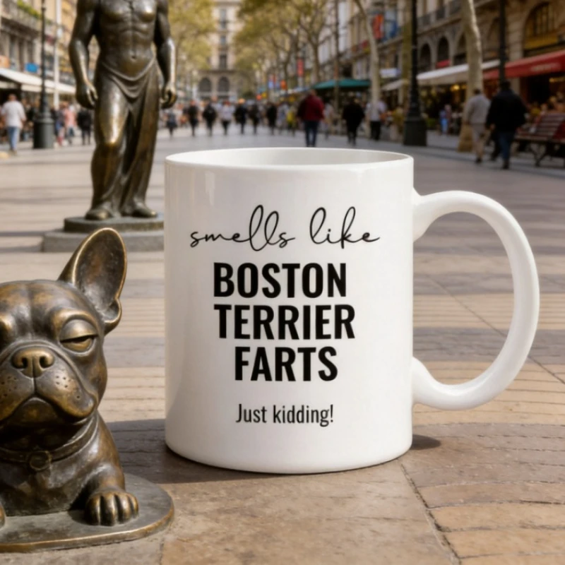 Original Cup Boston Terrier Farts Gifts Mug Cute Mugs Coffee Cups Mug for Tea Drinkware Personalized Gift Rare Ceramic Funny Bar
