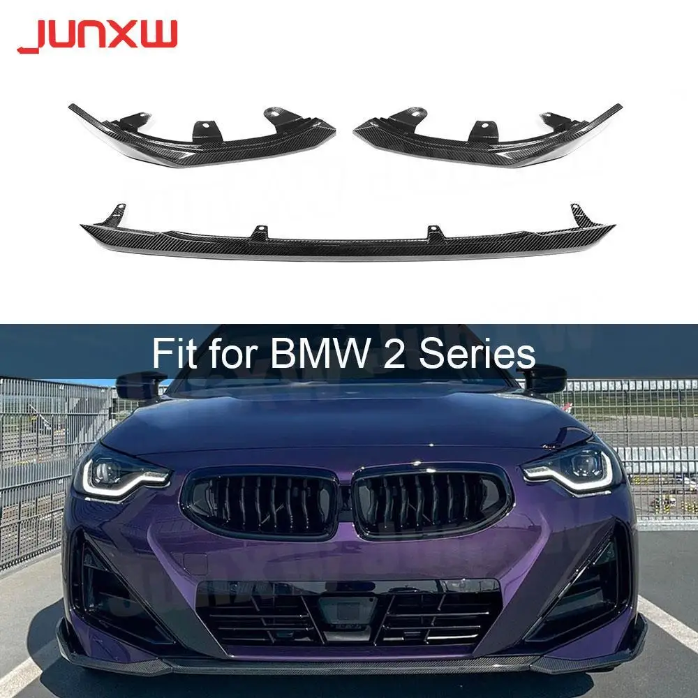 

Front Bumper Lip Bodykit For BMW 2 Series G42 M235i M240i Coupe 2022 + Front Chin Spoiler Dry Carbon Fiber /FRP