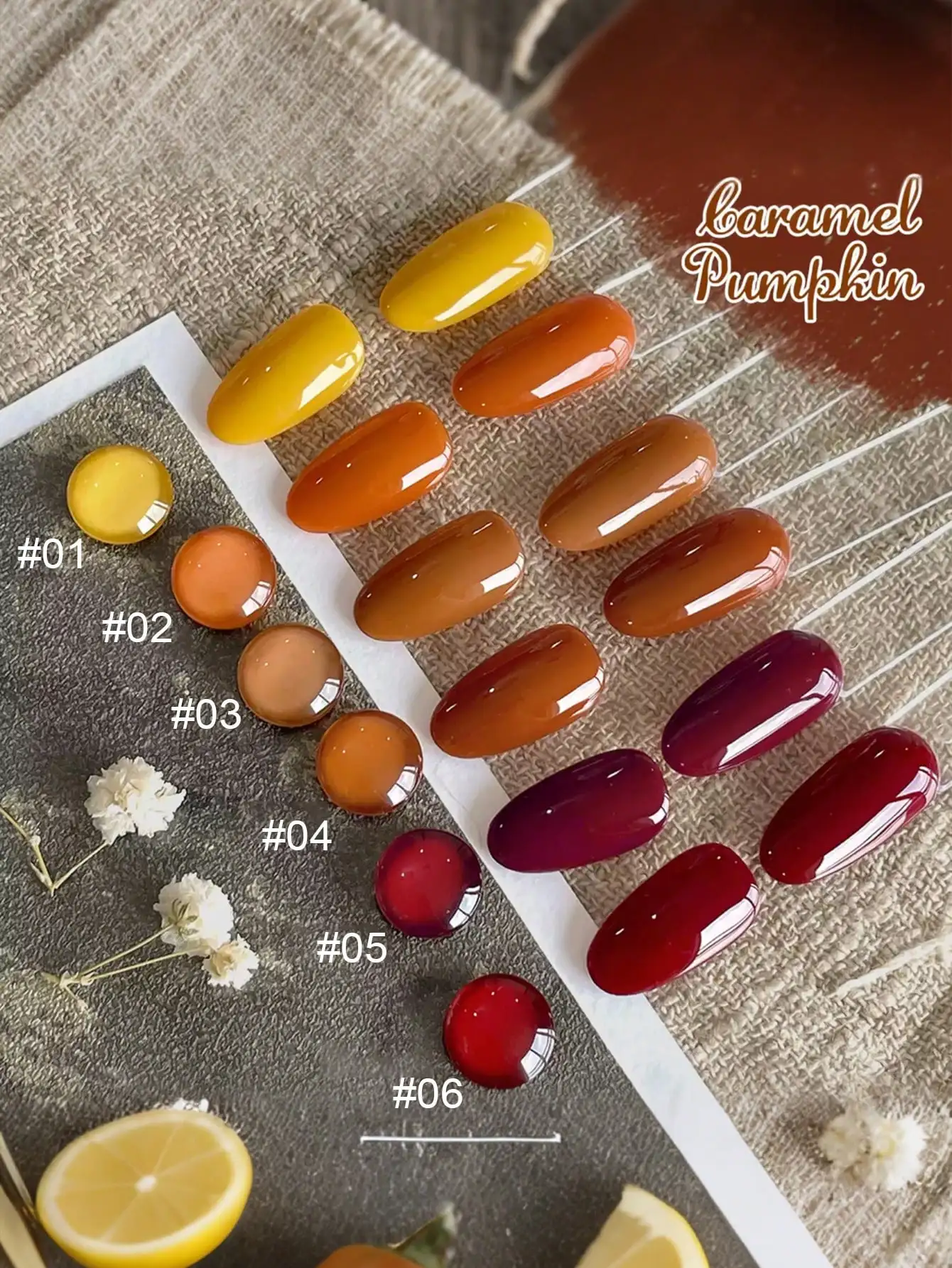 1-6pcs 15ml Extra Large Caramel Pumpkin Nail Polish 2026 New Hot Sale Autumn Winter Color UV LED Gel Nail Art Manicure