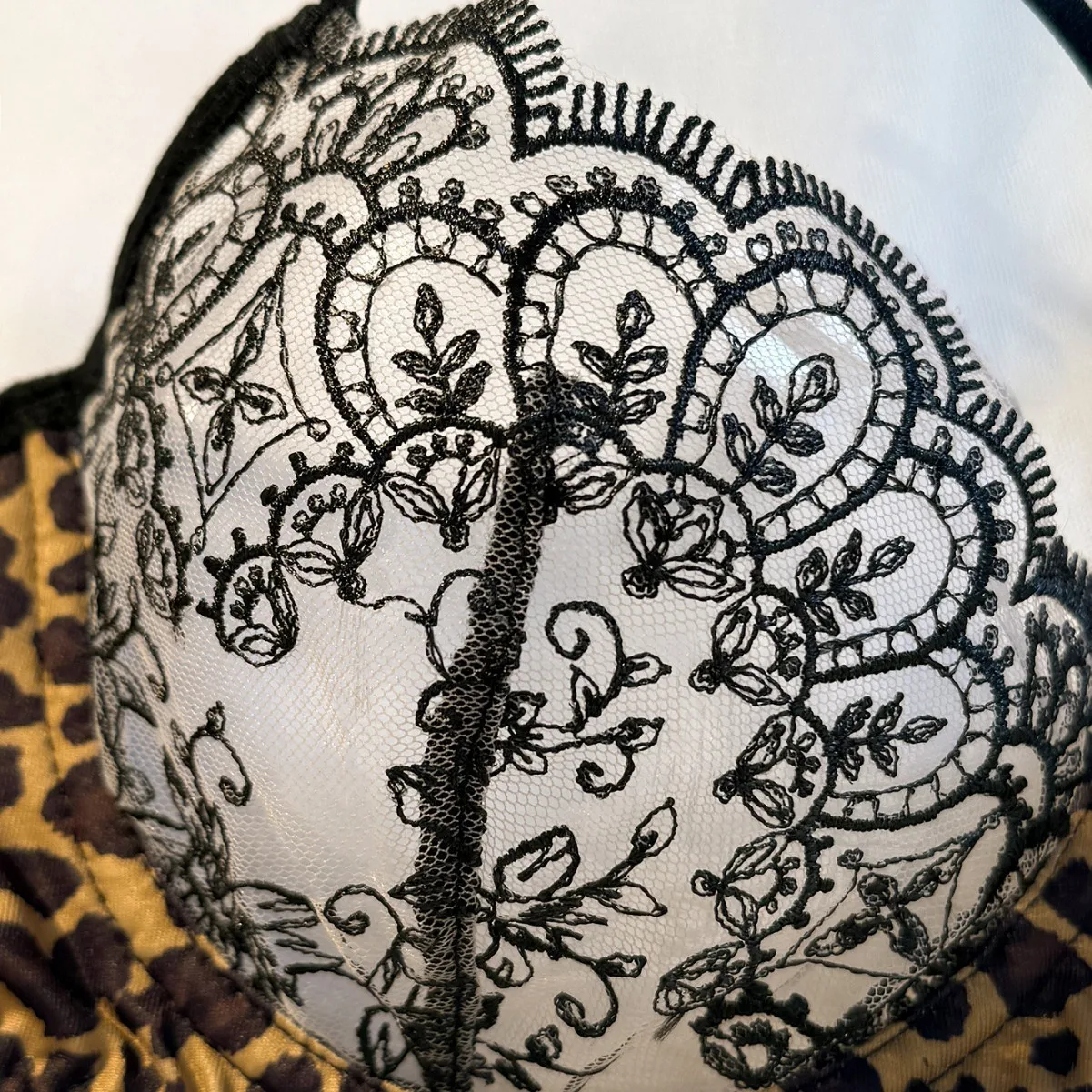 Set Lenjerie Intimă Leopard Sexy Dantelă - close-up view