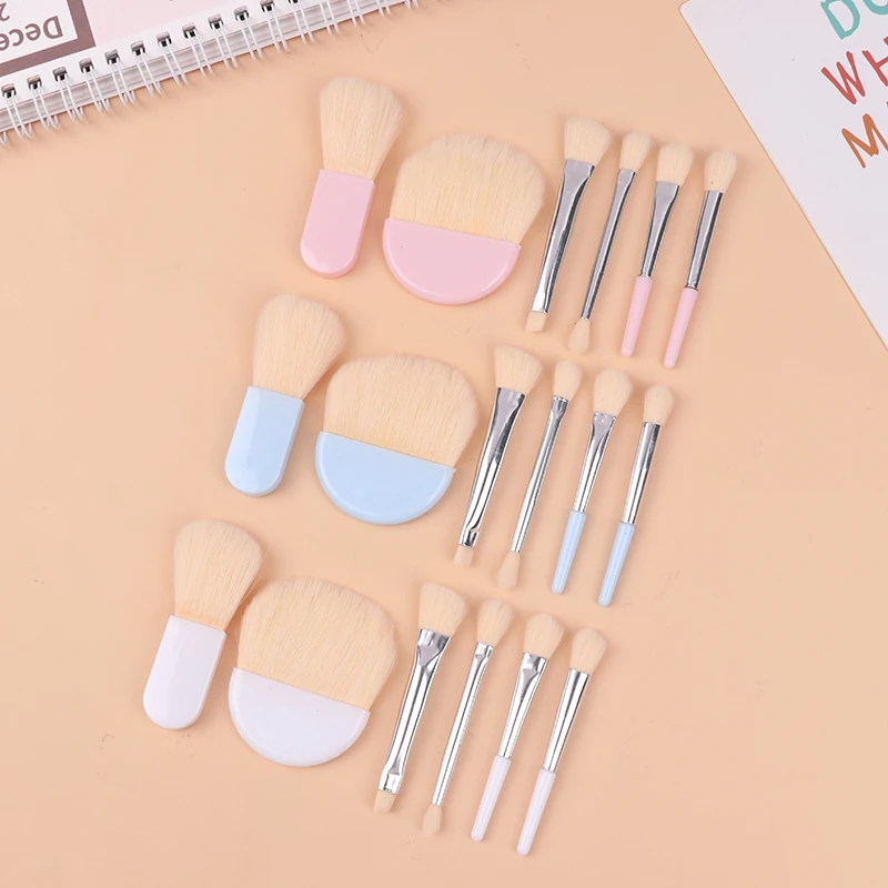 Ensemble de mini pinceaux de maquillage de voyage, brosse douce, correcteur, fond de teint beauté, outil d'ombre à barrage, brosse à cils, outils cosmétiques avec boîte, 6 pièces