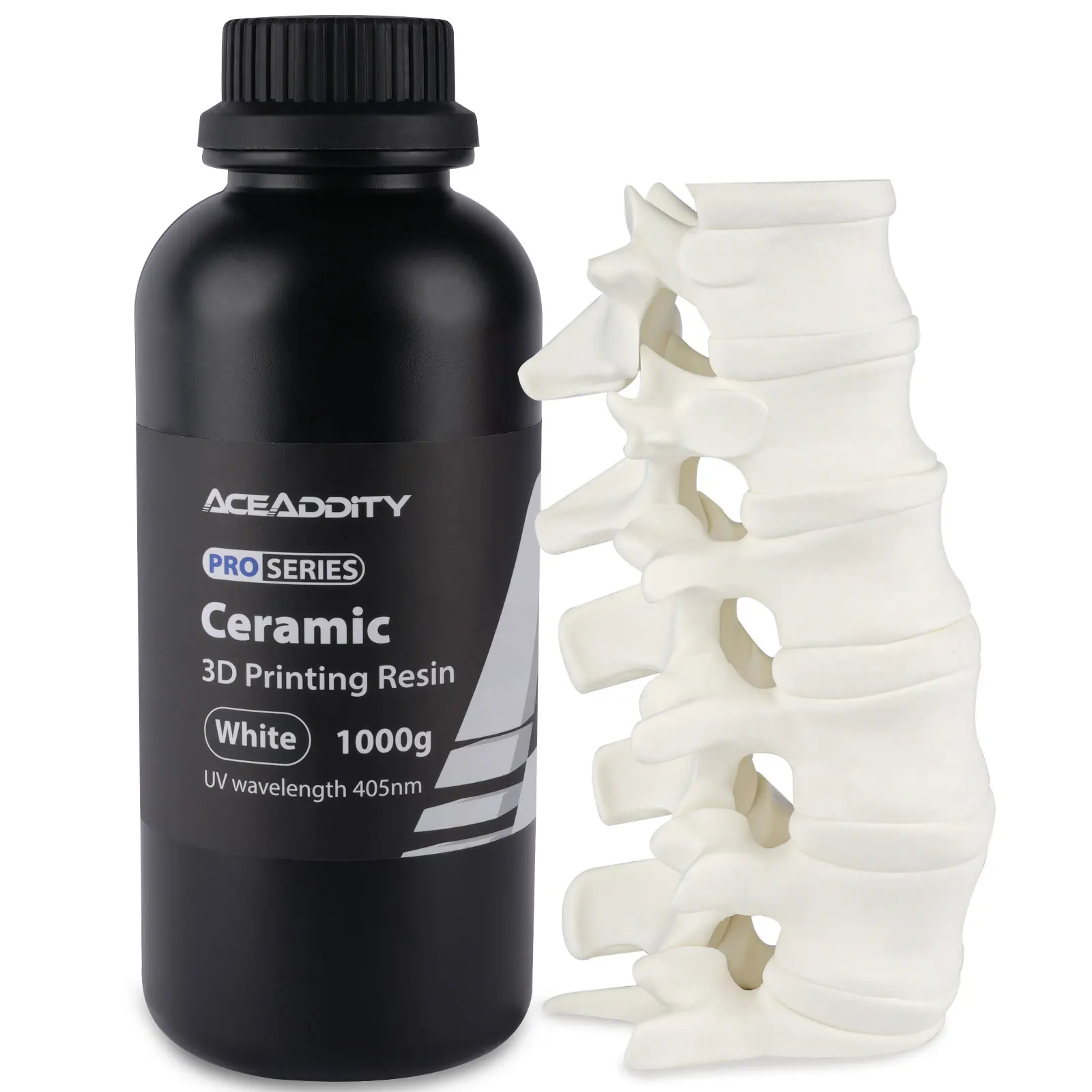 Aceaddity Ceramic 3D Printer Resin Ceramic-Like Finish 3D Model Surface Low Shrinkage 405nm UV-Curing Photopolymer Resin