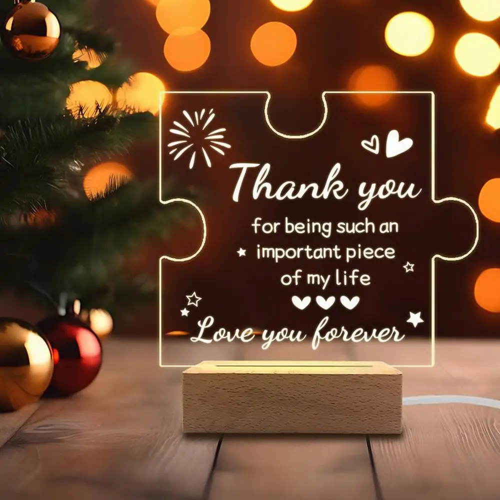 1 x leuchtendes Acryl-Puzzle-Plakette, Fotografie-Zubehör, USB-Basis, All-People-Dankeschön-Geschenk, Sammlerfiguren