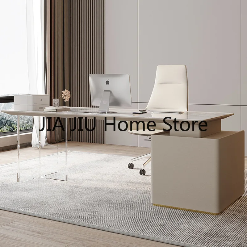 Modern Acrylic Office Desks County Float Design Household Study Computer Office Desks Bureau Meuble Working Equipment QF50OD