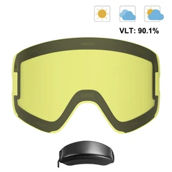 Óculos De Esqui Amarelo Com Lentes Magnéticas Lente Anti-Fog, Camadas Duplas UV400, Óculos De Snowboard De Esqui, Lente De Substituição De Neve, Apenas