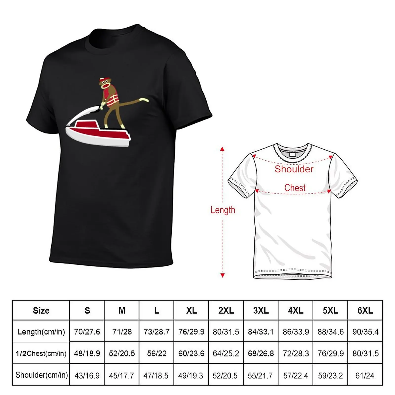 Sock Monkey Jetski Sticker T-shirt hippie clothes plain funnys oversized mens graphic t-shirts hip hop