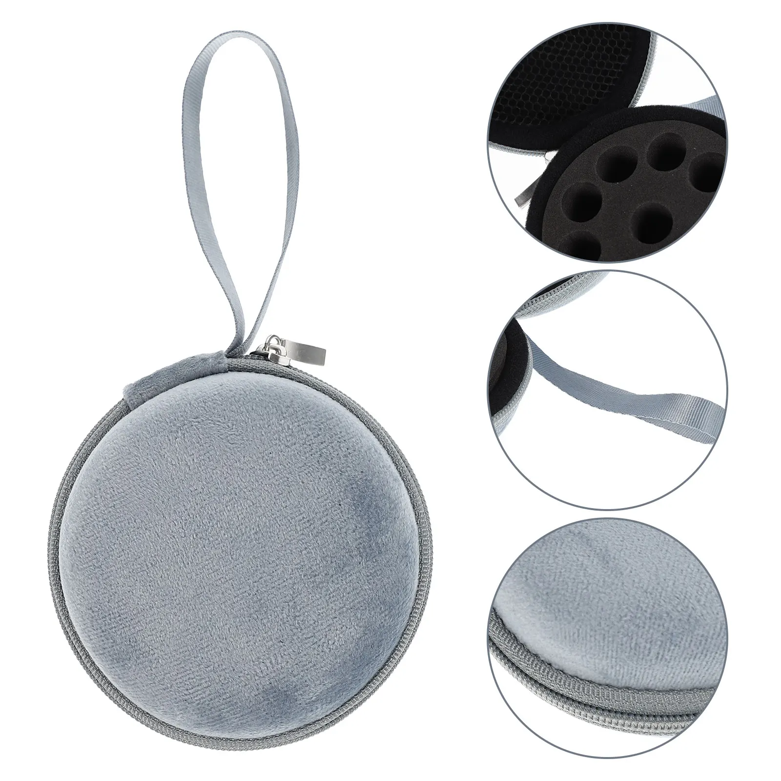 

Essential Oil Storage Bag Round Travel Organizer Hard Shell Case Portable Holder Nail Kit Brush Pouch