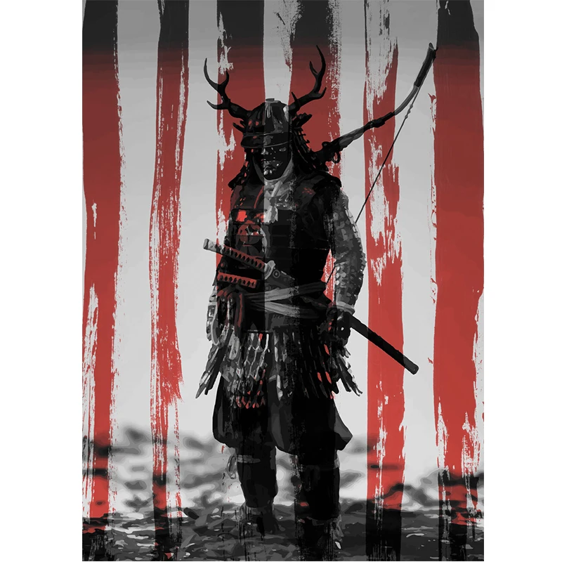 

Japan Archery Warrior Wall Stickers, Bright Wall for Home Decoration, Vinyl Animal Decals, Art Wallpaper, Poster