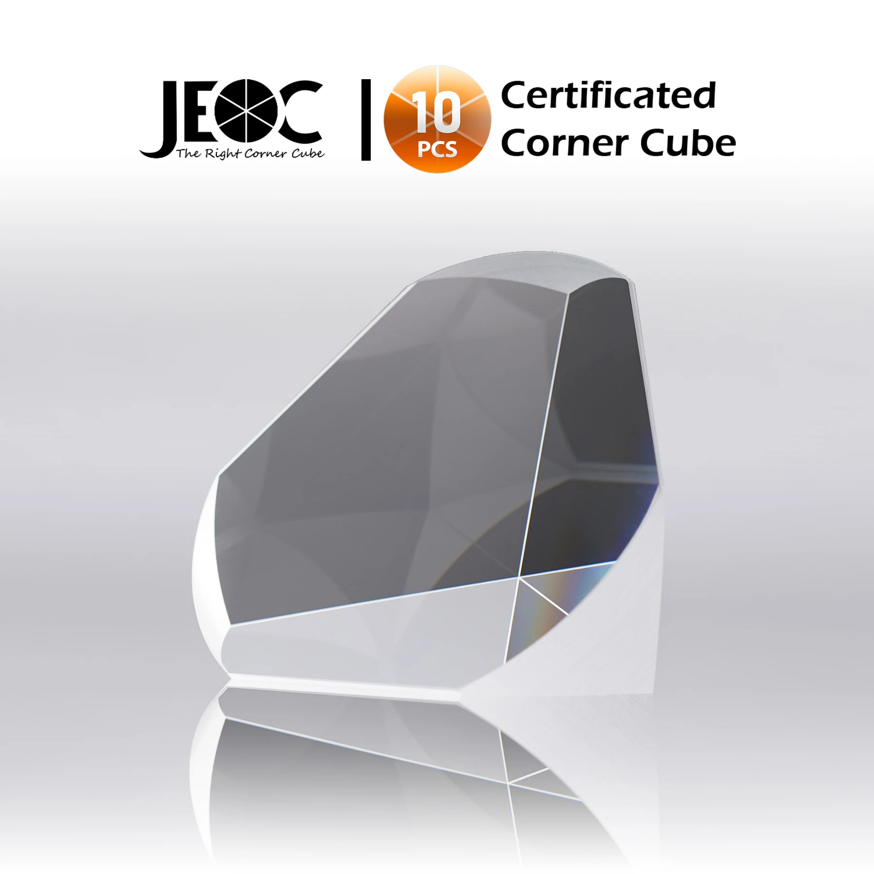 10pcs JEOC Certificated Corner Cube, 64mm Diameter, 39mm Height reflective prism, Uncoated