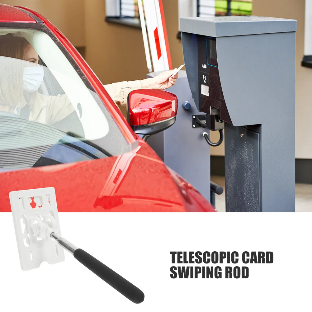Extended Parking Rod for Vehicle Card Swiping Tool with Automatic Extension Compact Design Toll Payment Aid Access