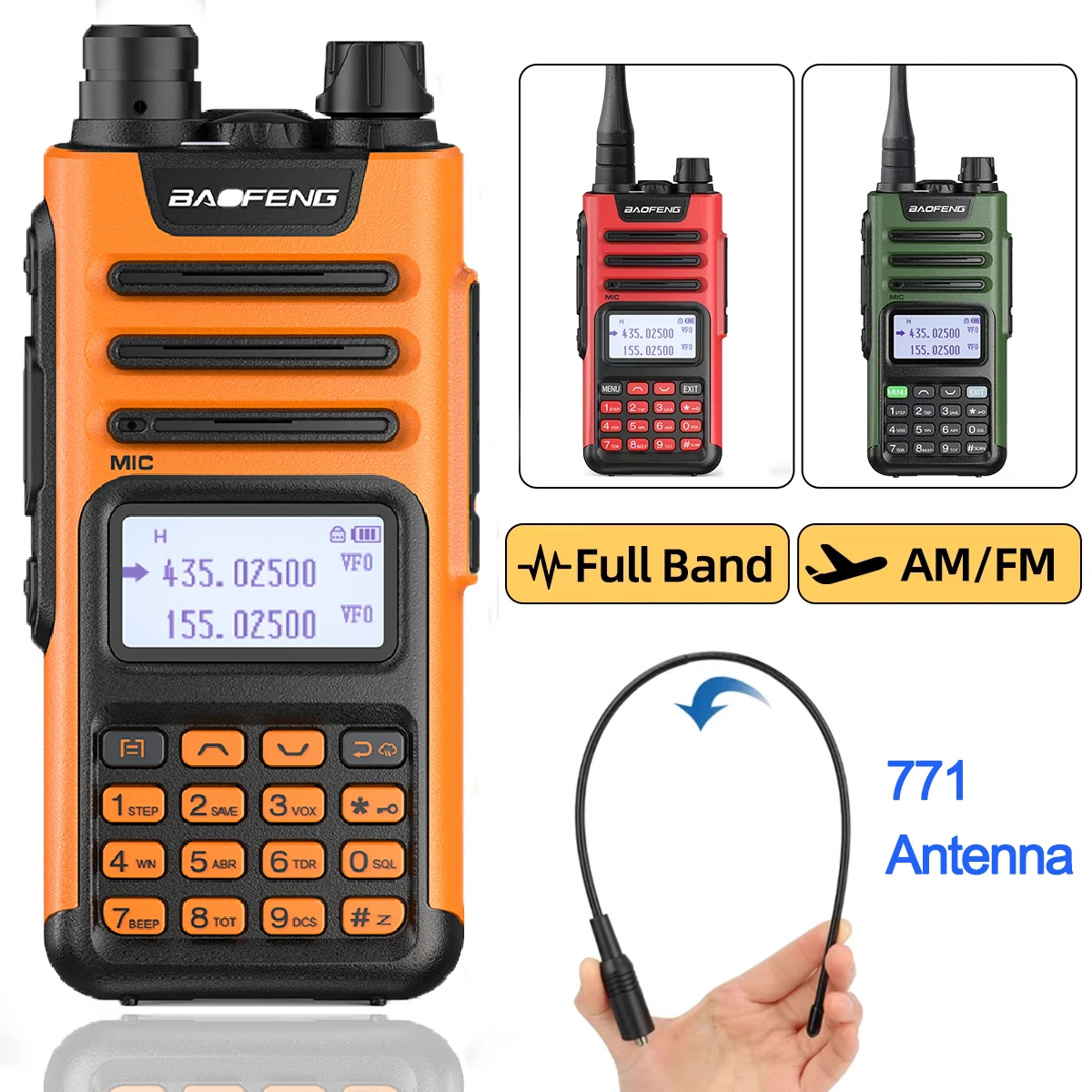 BaoFeng M-13 Pro V2 Walkie Talkie Air Band Wireless Copy Frequency Type-C Charger Long Range High Power UV13 K5Ham Two Way Radio