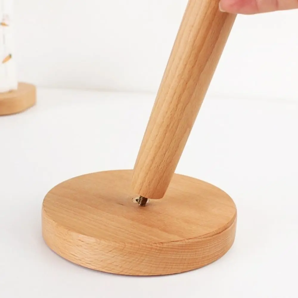 Creative Wooden Paper Towel Holder Dining Room Anti-Skid Toilet Roll Holder Brown Rack Tissue Vertical Stand Kitchen