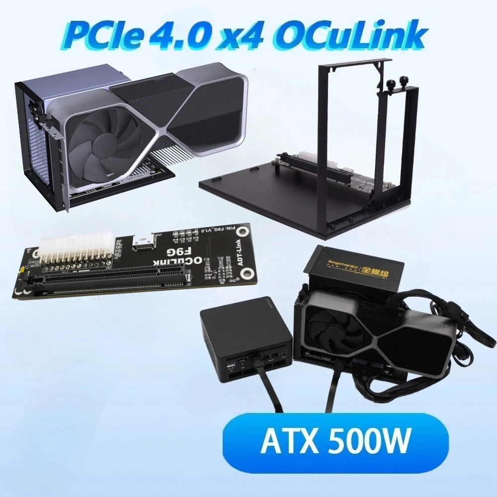 

PCIe 4.0 X4 OcuLink Внешняя видеокарта Графический процессор Док-станция для ноутбука FFC Высокоскоростной адаптер M.2 NVMe/OcuLink SFF8611 к PCI-E x16 eGPU