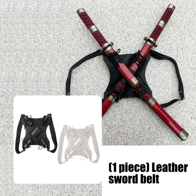 CORB قابل للتعديل السيوف حزام الساموراي زي الدعائم غمد للكوسبلاي مزدوجة الكتف تصميم تأثيري حفلة خلع الملابس