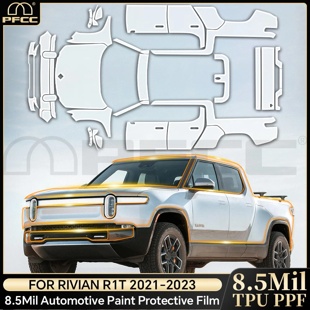 

Pre Cut TPU Paint Protection Film For Rivian R1T 2021 2022 2023 PPF Clear Bra Car Body Anti-Scratch Resistant Invisible Cover