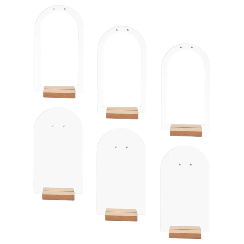 1 set Earring Display Stand Wooden Base Acrylic Holder For Hanging Earrings Jewelry Organizer Tabletop Display Rack For Selling