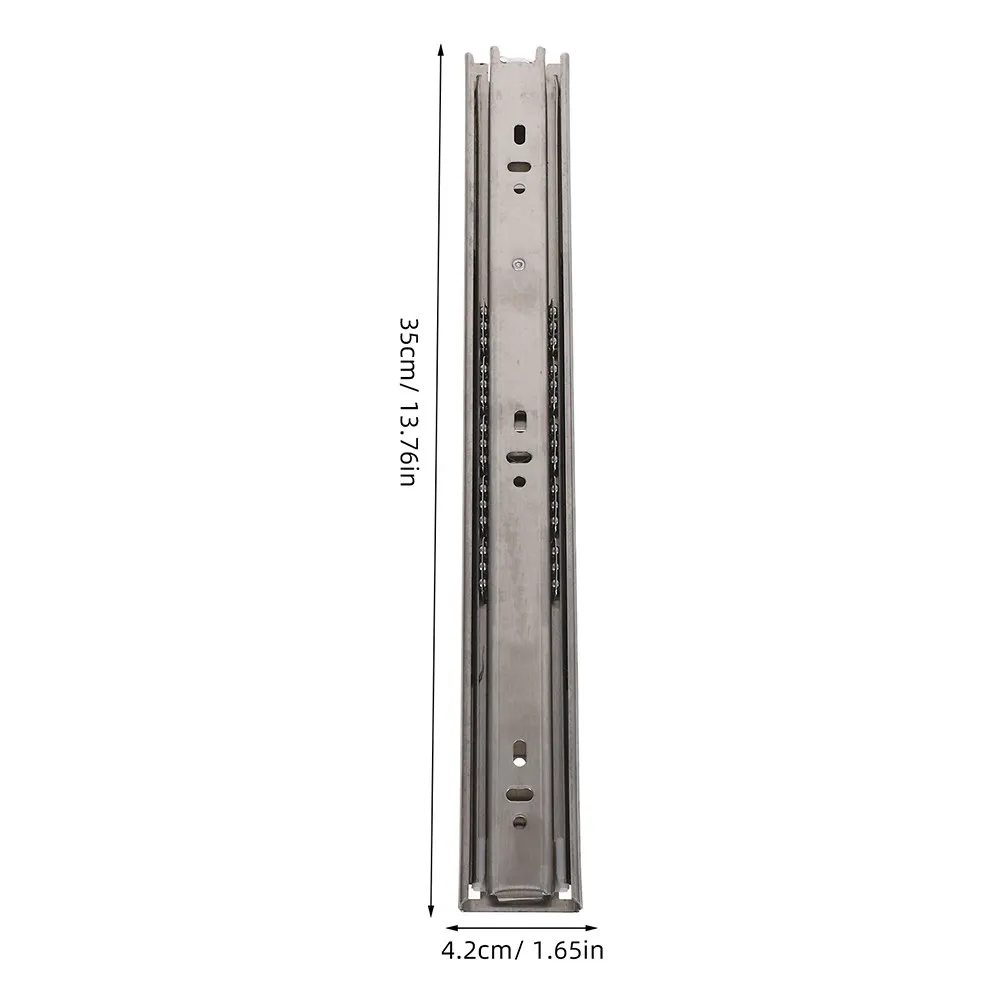 2Pcs Side Mount Drawer Slides Three Section Full Extension Heavy Duty Smooth Bearing Rails for Cabinets Dressers