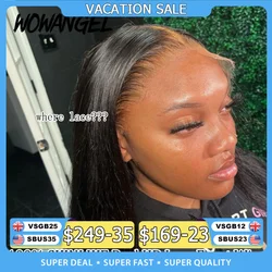 Wow Angel HD Full Frontal Wigs 36inch Straight Melt Skins 13x6 HD Lace Front Human Hair Wigs Virgin Hair Pre Plucked Glueless