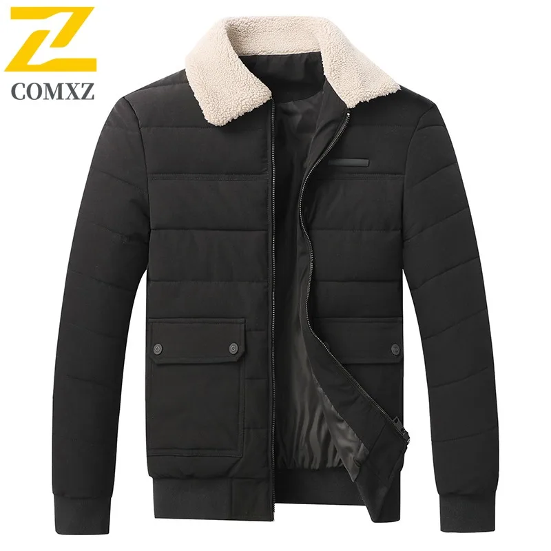 

COMXZ Мужская куртка-паркер Красивая деловая роскошная минималистичная ветрозащитная офисная зимняя куртка для гольфа Дорожная высококачественная стеганая куртка