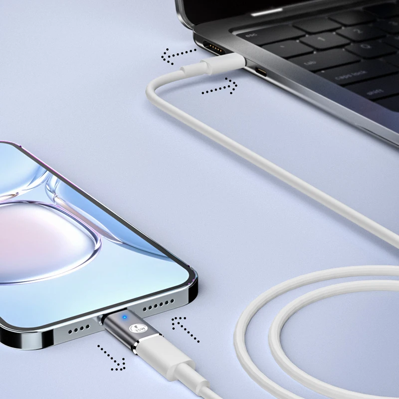 急速充電とデータ転送を備えたLightning to USB Cアダプター、iPhone 15、ラップトップ用のタイプC充電器コネクター