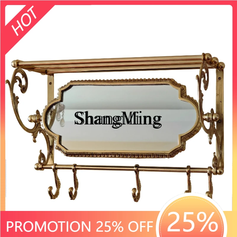 

SM домашняя ретро латунная стойка с крючками, антикварная ниша, вращающееся зеркало, подвеска в фойе в спальне