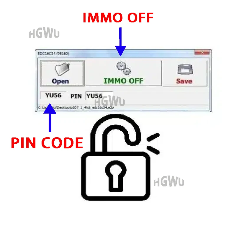 EDC16C34 Immo Pin Calculator and Immo Off Software From Dump 95160