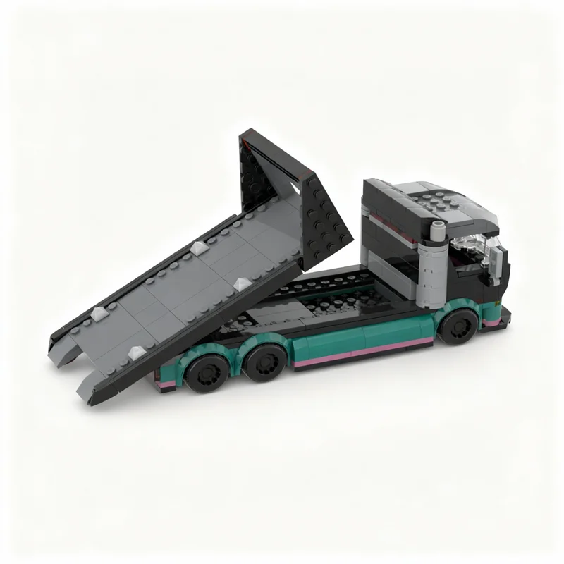 337 pièces MOC MOD Camion porte-voitures City Champions Modèle de construction Blocs de construction Cadeaux de Noël Idées de jouets Éducation Briques