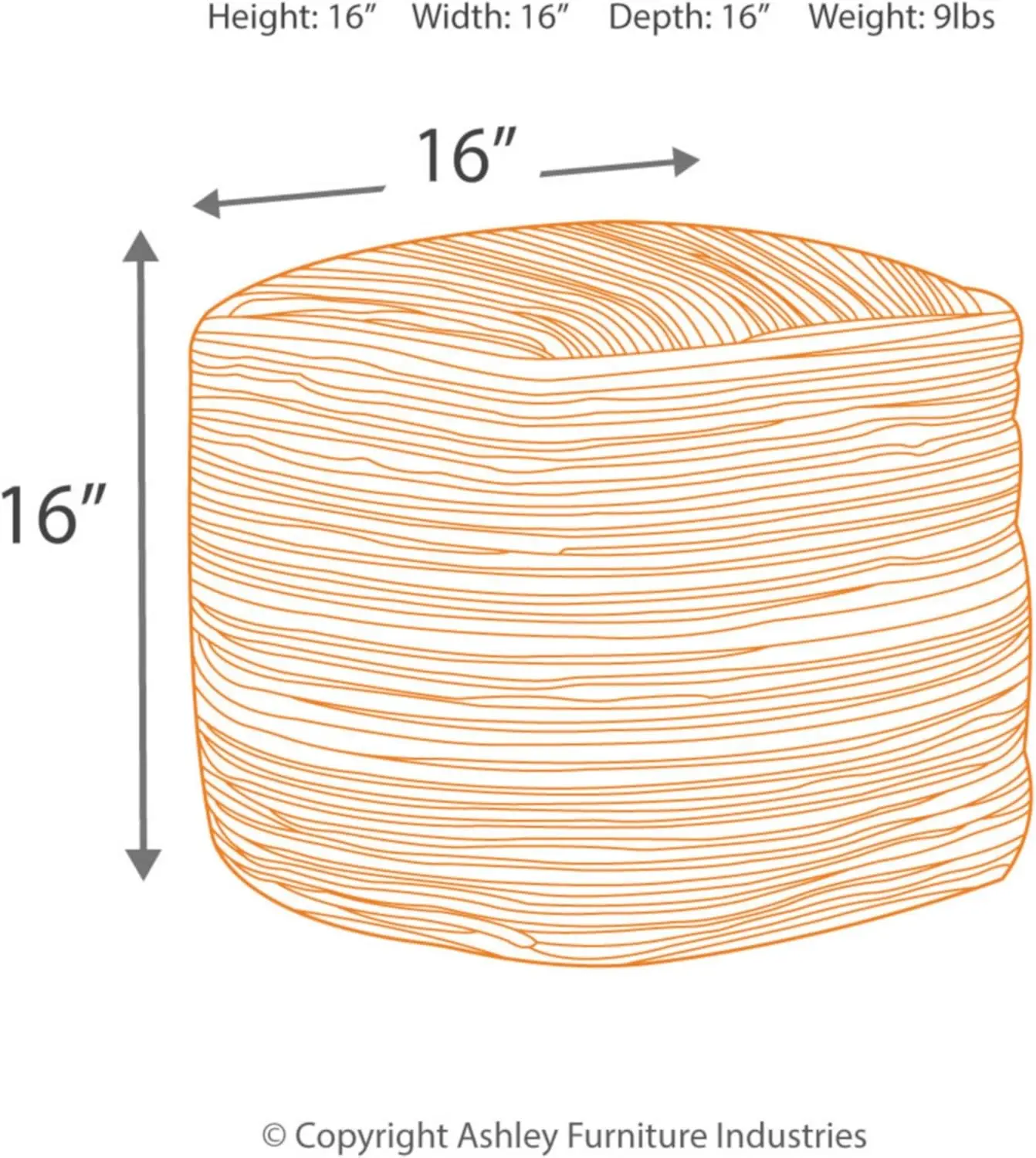 Absalom Pouf, 16X16 h, multicolore