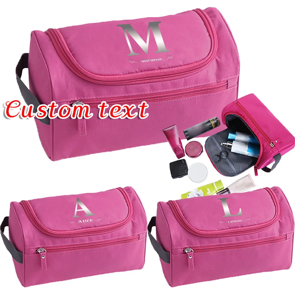 

Personalized Customization Name Portable Travel Wash Bag Durable Large Capacity Hanging Waterproof Wash Bag