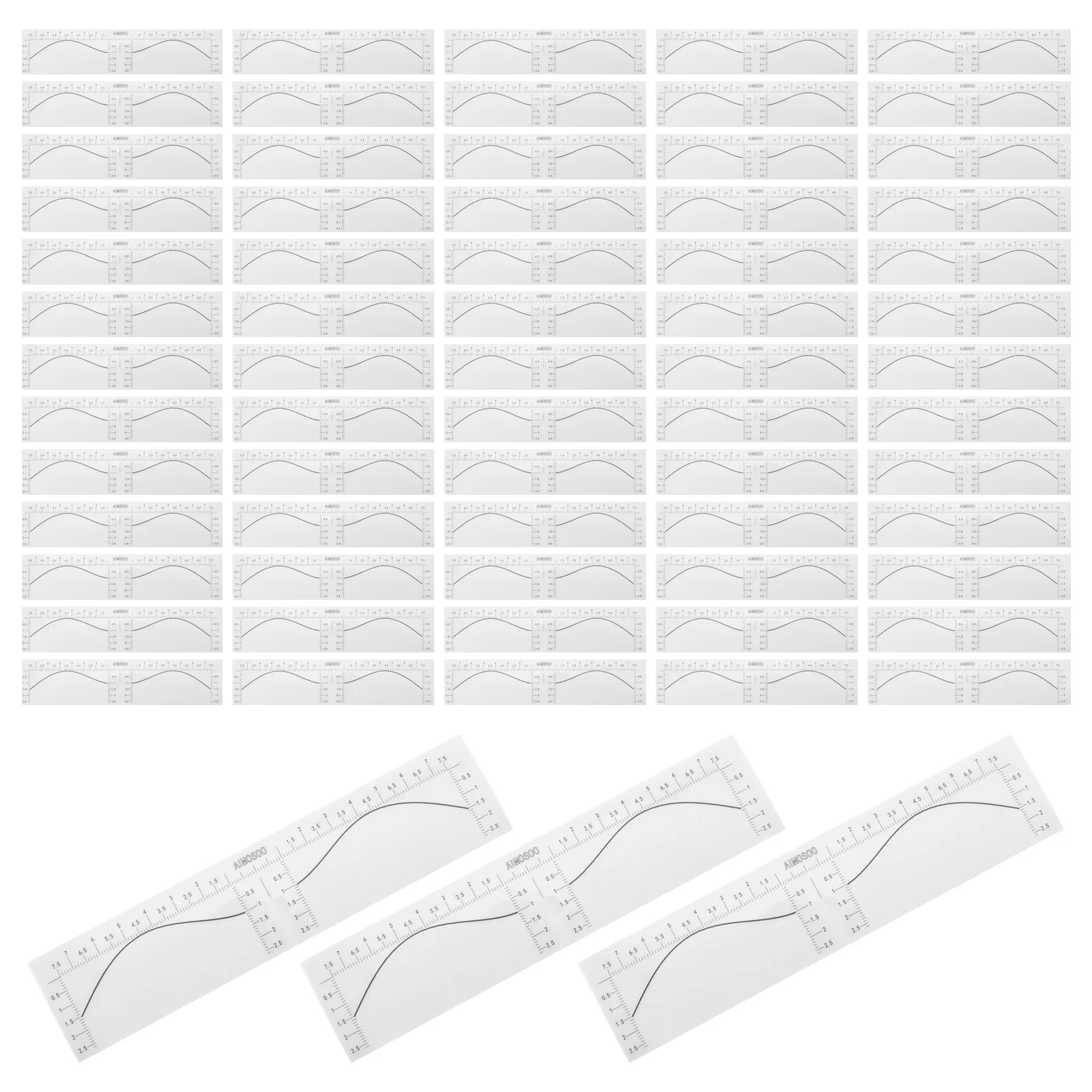 

100Pcs Eyebrow Ruler Disposable Stickers Adhesive Brow Mapping Tools Precision Measuring Stencil for Tattoo Makeup Salon DIY