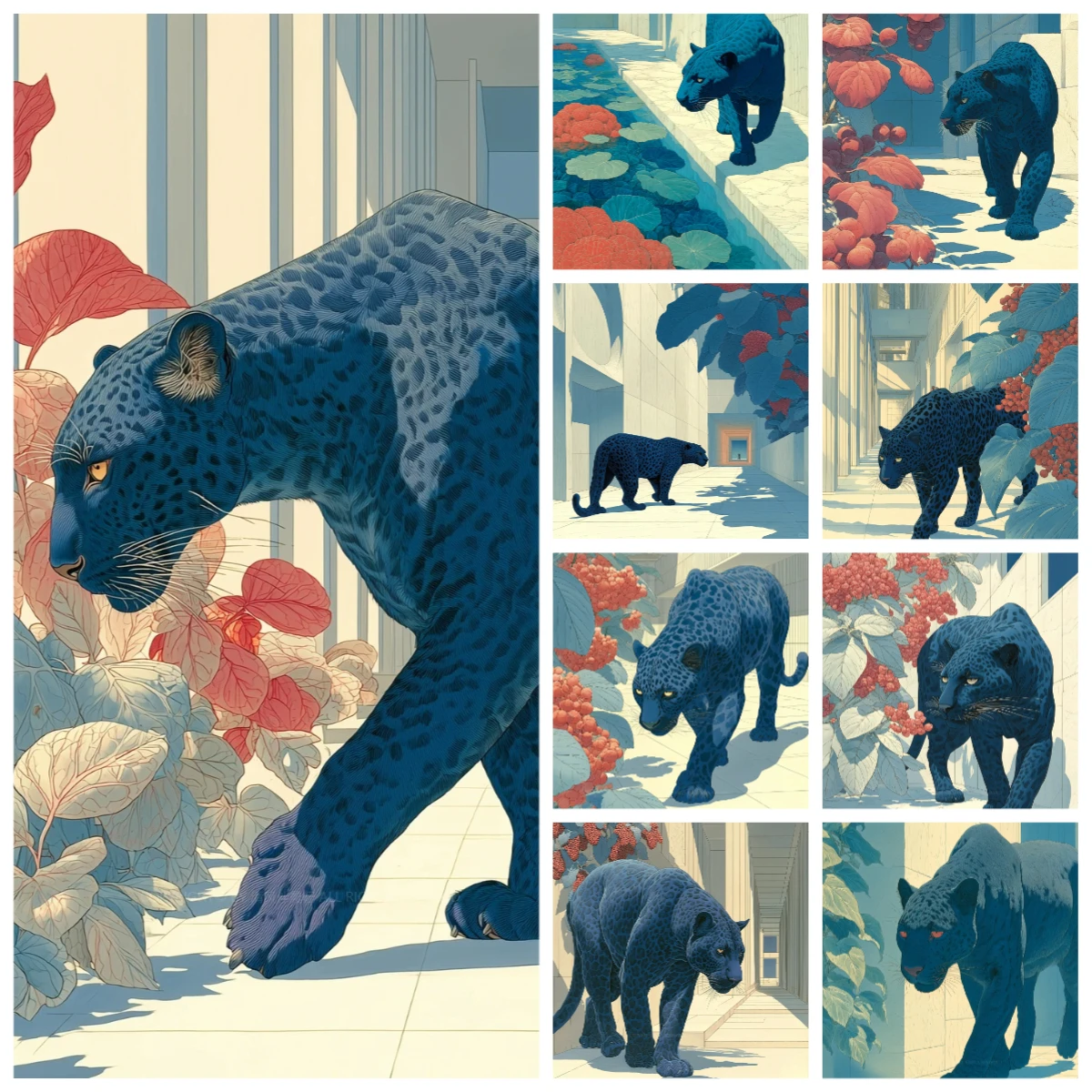 

500/1000 PCS Jigsaw Puzzle Animal Black Panther in Modern City Educational Toy for Kids Children 's Games Christmas Gift