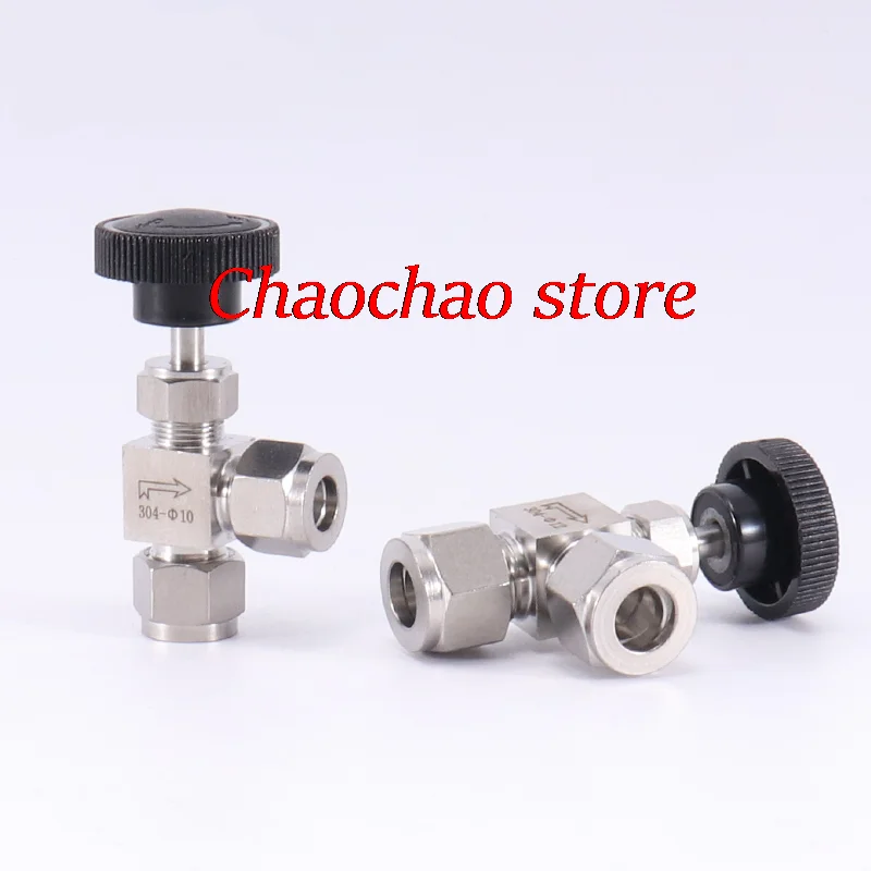 1PC  Adjustable Right angle needle 6 8 10 12mm 1/8 1/4 3/8  inch hard tube SS304 Flow Control shut off crane needle valve