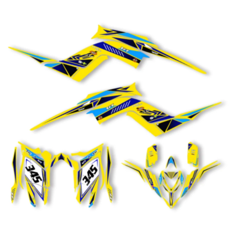 

DSMTECH Custom Motorcycle Graphics Enduro Decals Stickers Kits For YAMAHA 2013 2014 2015 2016 2017 2018-2023 RAPTOR 700 007