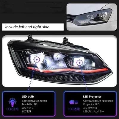 

Светодиодная фара переднего бампера для Volkswagen vw POLO 2011-18, модифицированная линза «ангельские глазки», дневные ходовые огни, указатель поворота
