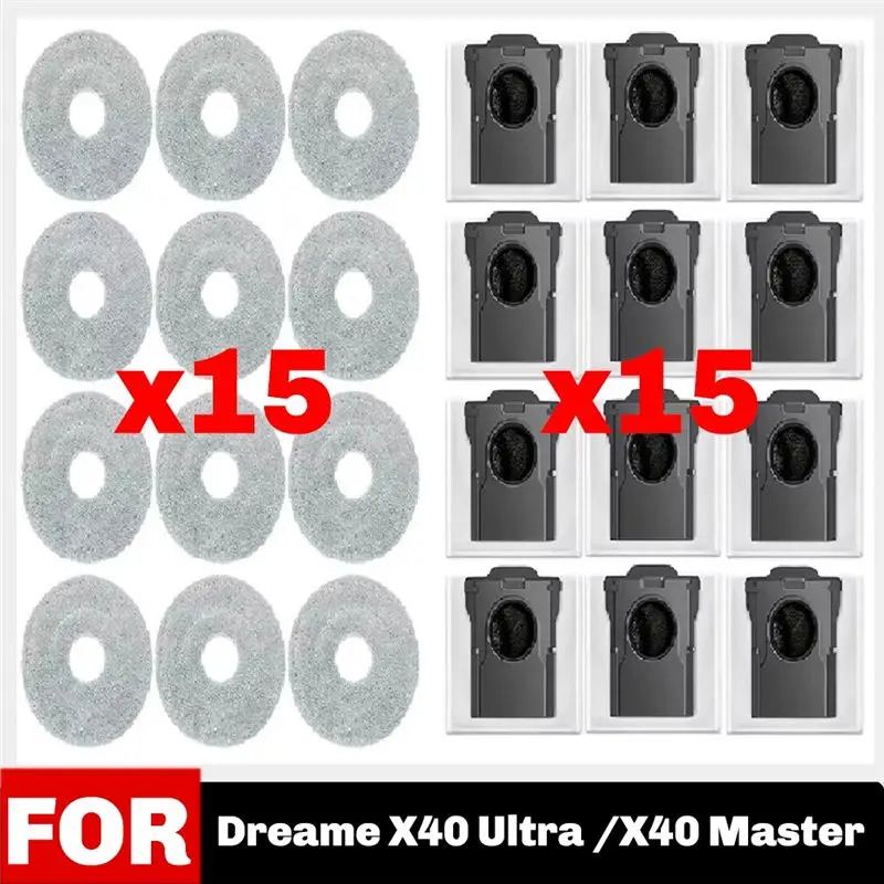 

B53C Fit For Dreame X40 Ultra / X40 Prorubber Robot Vacuum Replacement Parts Main Side Or Shearing Brush Mop Dust Bag Filter