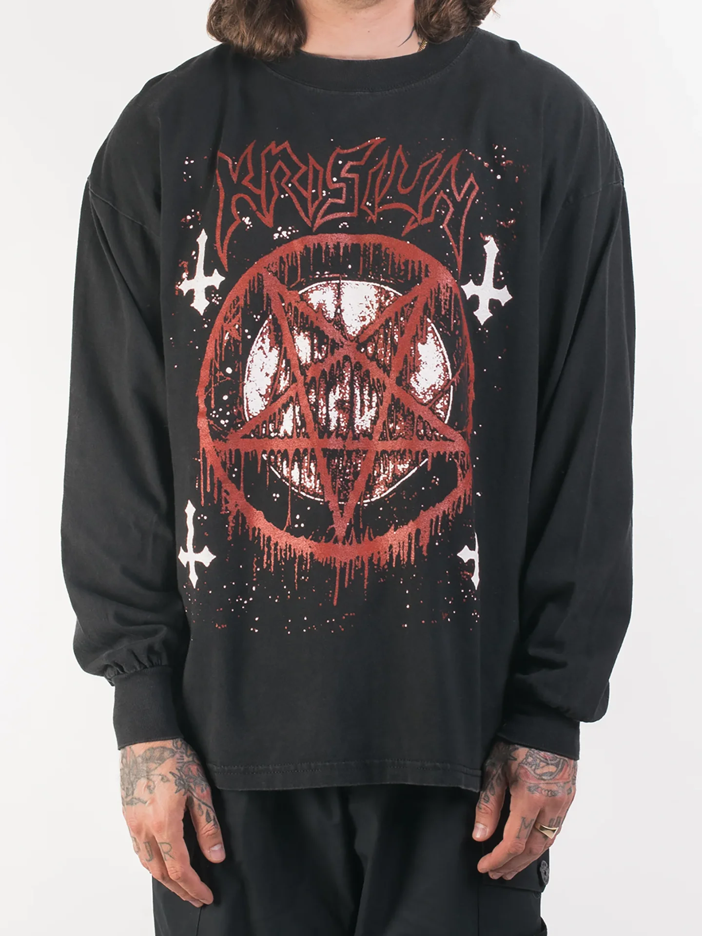 

Krisiun Crisis Band Death Metal Ro Punk ex из чистого хлопка, длинная футболка све, дышащая, впитывающая пот