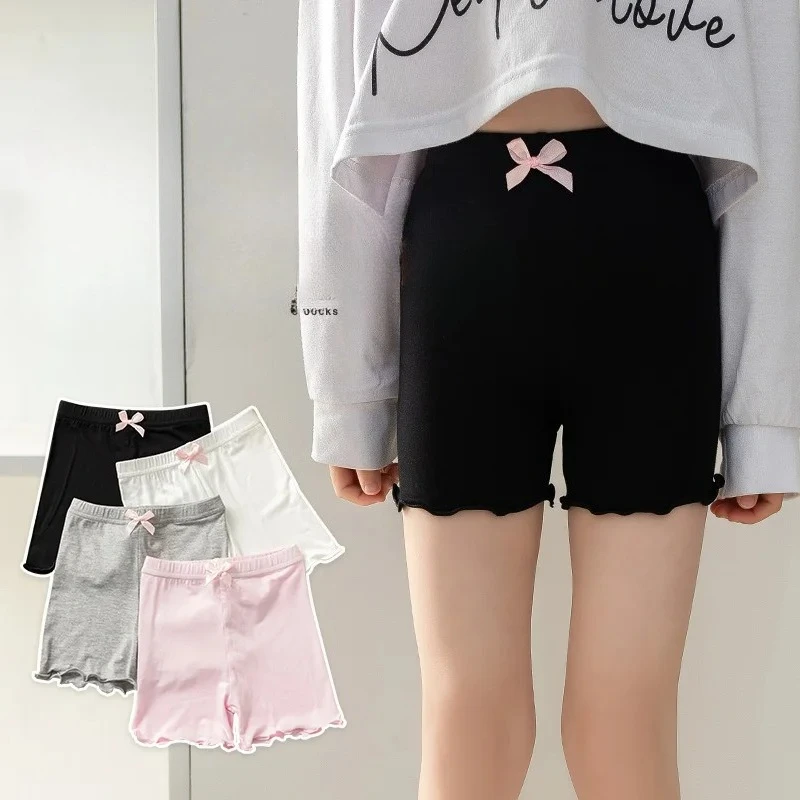 Safety Pants Children's Safety Pants Modal Girls' Base Layer Trousers Three-quarter Length Soft and Thin Skin-friendly