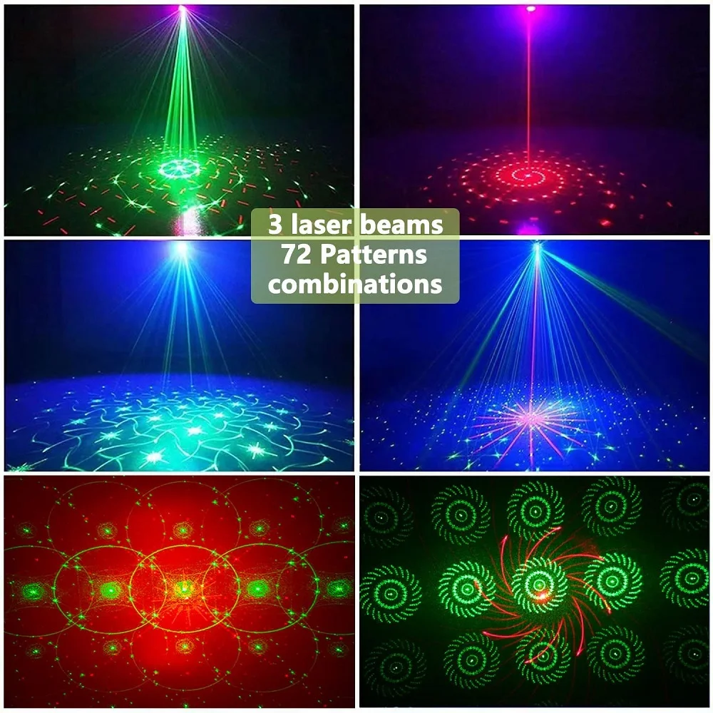 Stage Party Laser Projector DJ Disco Light Rechargeable Red Green Blue Strobe Party Club Home Festival Decorative Light Effect