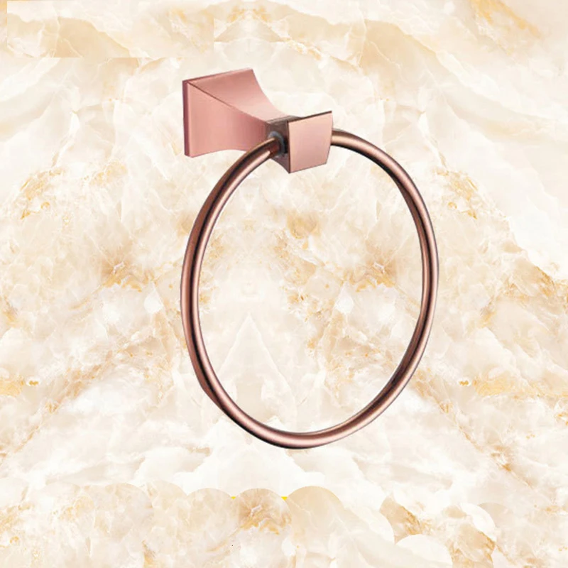 Rose Gold Towel Rack Towel Hanging Ring Modern Towel Ring Bathroom Pendant Bathroom Towels Rack Accesserios