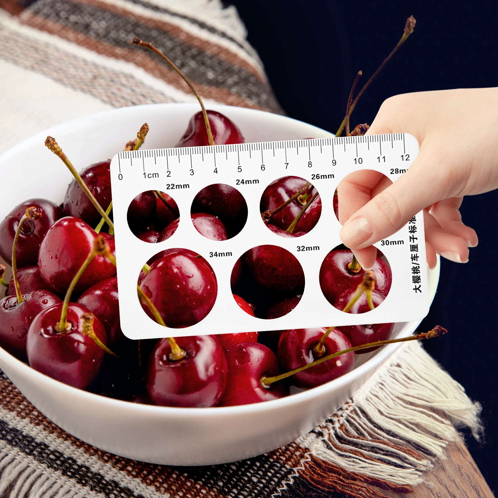 

12 Pcs Centimeters Cherry Measuring Ruler Instrument for Measurement Tool