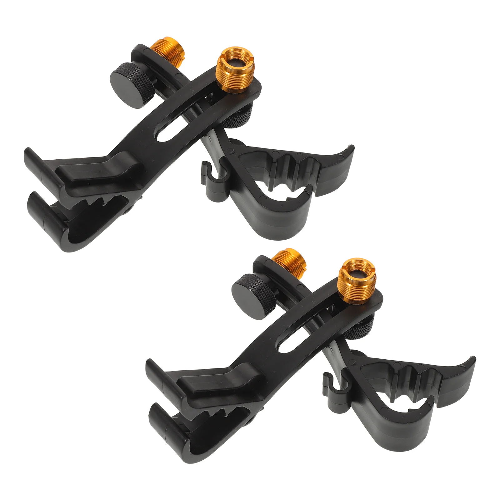 

4Pcs Adjustable Drum Mic Clamp Mount Black Metal Bracket for Secure Microphone Fixing on Drum Kit Rehearsal