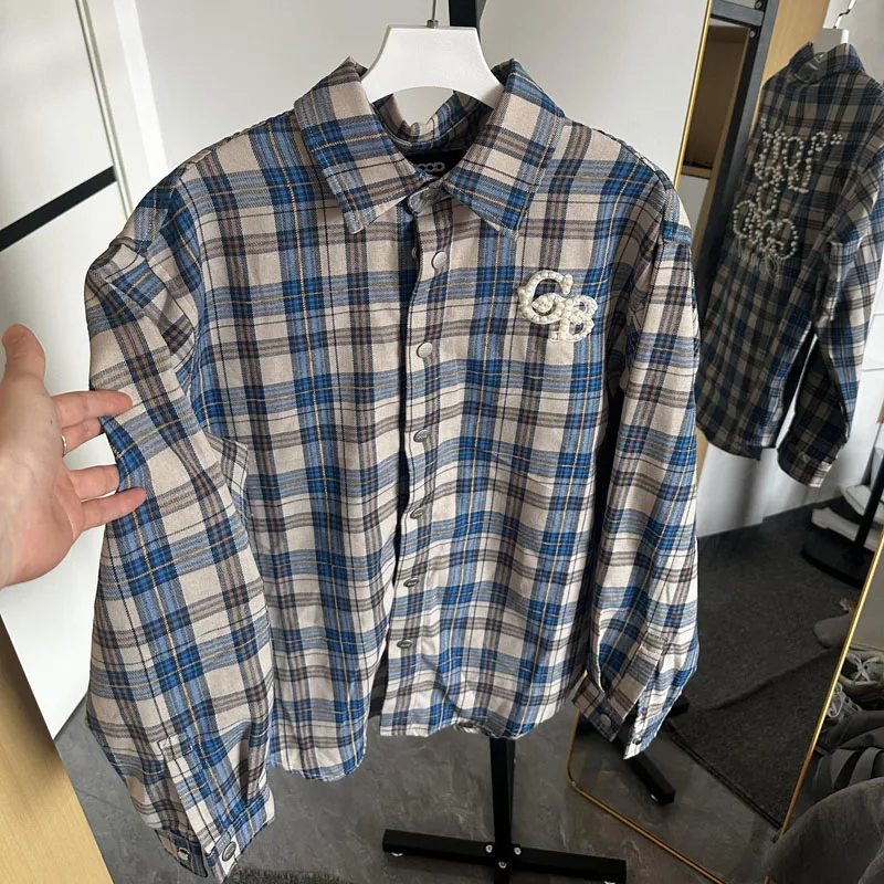 

Goodbrand Long Sleeved Plaid Shirt Men Women Daily Loose Casual Autumn Winter Fashion All-match Cardigan Jacket