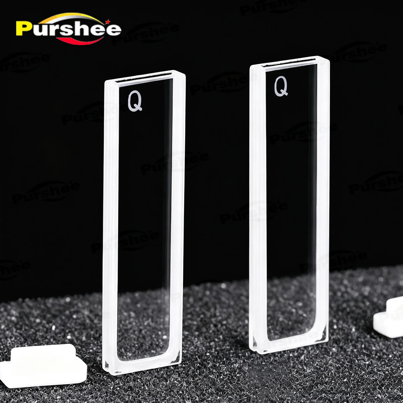 2 Stück 1 mm Quarz-Standardküvette, 2 klare optische Seiten, 350 µl, UV-transparente Spektralphotometer-Probenzelle, hohe Lichtdurchlässigkeit. – Detail 5