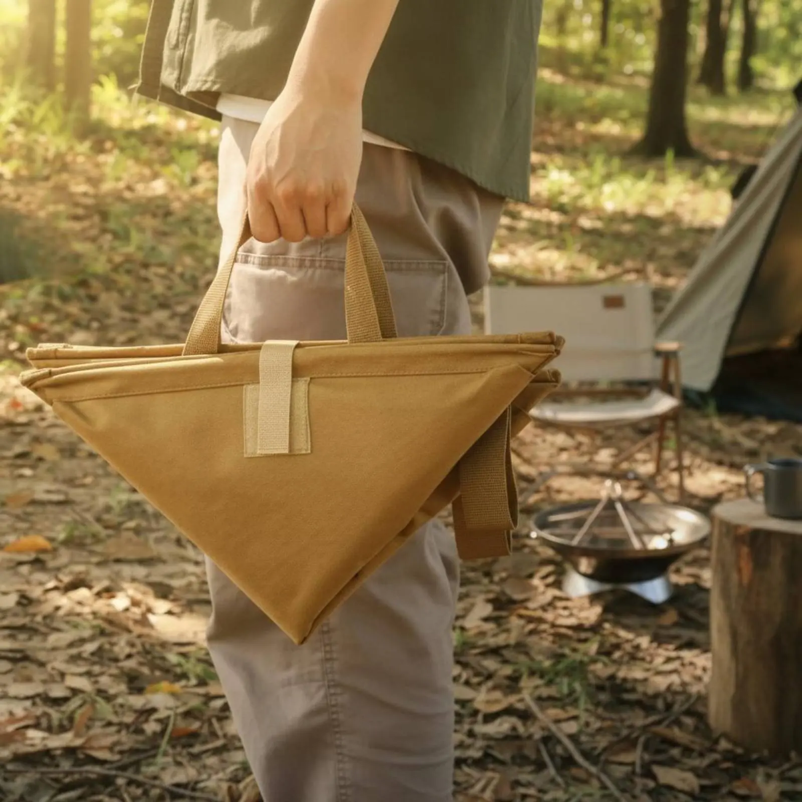 Portable Camping Trash Bin Large Capacity Collapsible Trash Can Foldable Waste Bin Quick Setup Outdoor Gear Easy to Carry