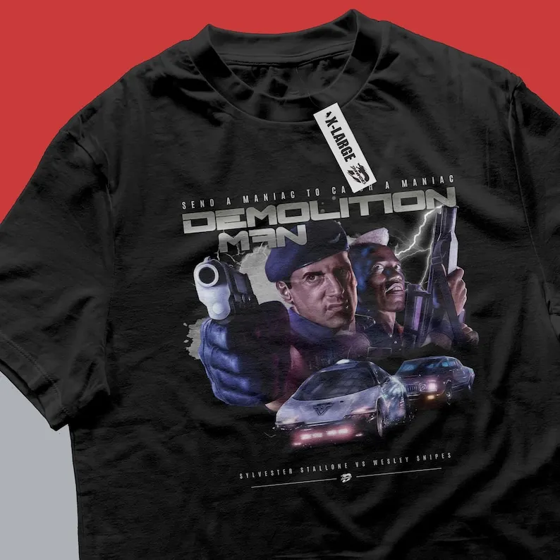 Demolition Man 80s 90s Retro Tee Vintage Rambo|T-shirt