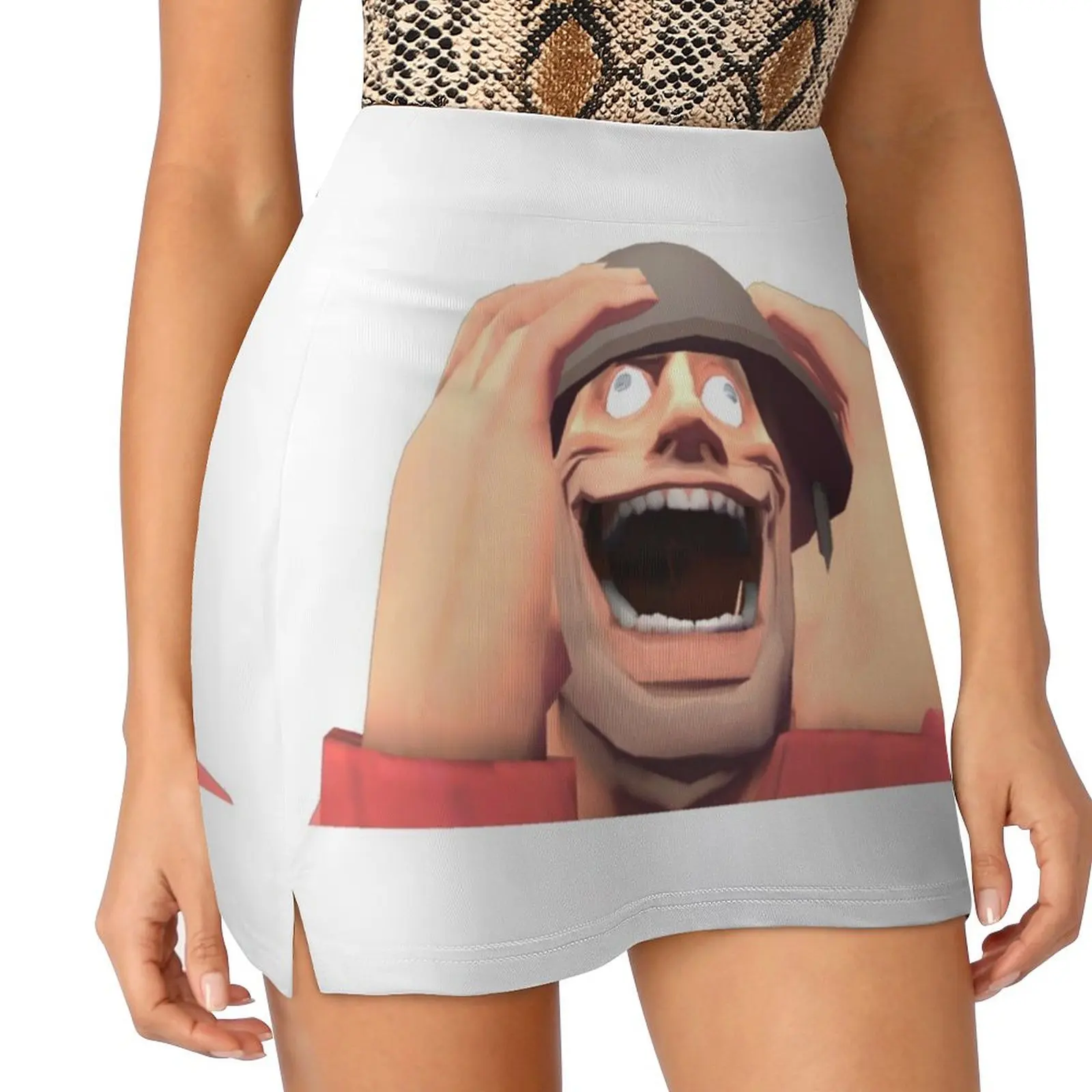 Team Fortress 2 TF2 Soldier Gmod Face Crazy Funny Meme RED Minirock elegante Kleider für Damen Damen Golfbekleidung Sommer