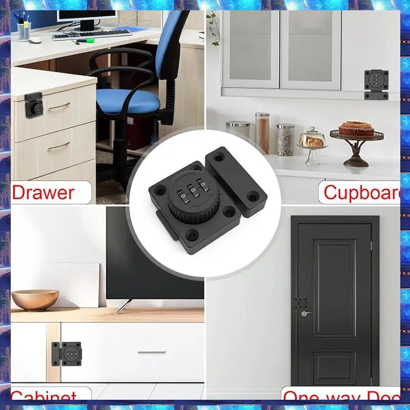 

2025 Cabinet Door Latch Keyless Combination Lock Cabinet Mechanical 3-Digit Passcode Cabinet Lock For Kitchen Cabinet Durable Bl